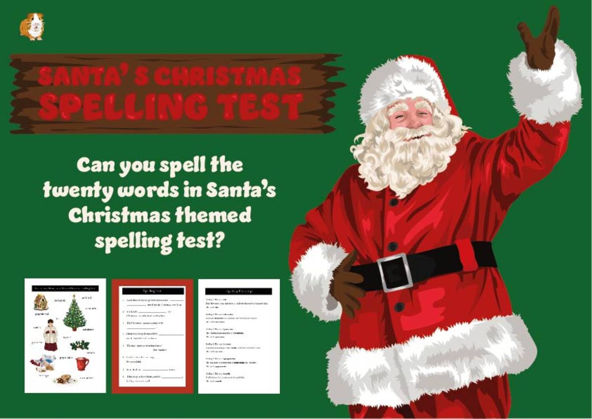 An educational teaching resource from Guinea Pig Education entitled Christmas Spelling Test downloadable at Teach Simple.