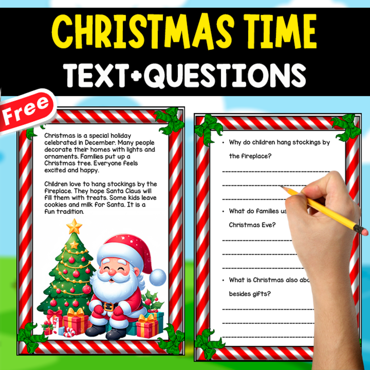 An educational teaching resource from EDITORIAL LAURA EDUCA entitled CHRISTMAS TIME | TEXT+QUESTIONS downloadable at Teach Simple.