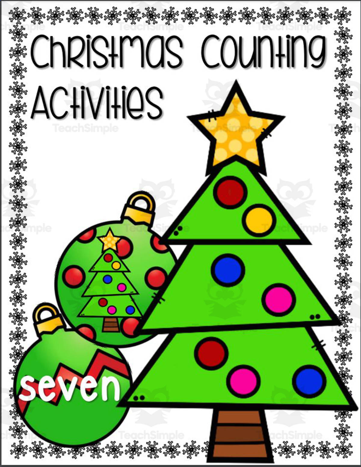An educational teaching resource from Glitter and Grace entitled Christmas Tree Math - Counting Book downloadable at Teach Simple.