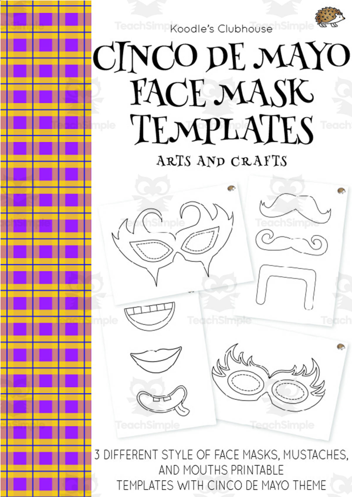 An educational teaching resource from Koodles Clubhouse entitled Cinco De Mayo Face Mask Arts and Crafts downloadable at Teach Simple.