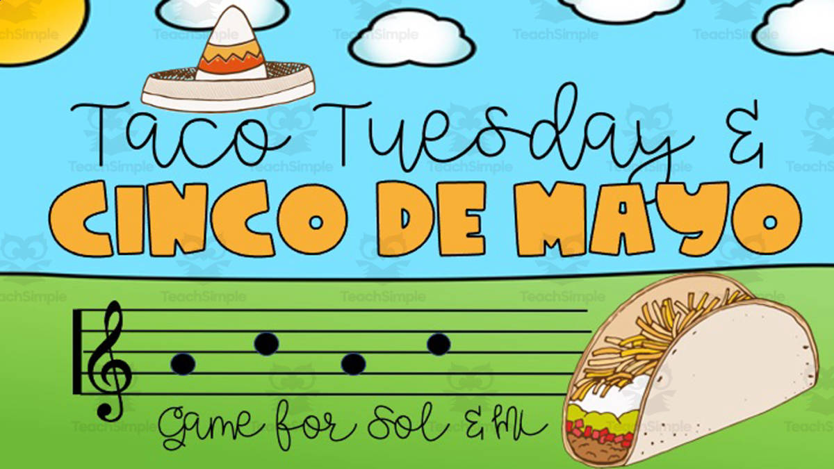 An educational teaching resource from Joyful Noise Teaching entitled Cinco de Mayo Sol-Mi Music Game downloadable at Teach Simple.
