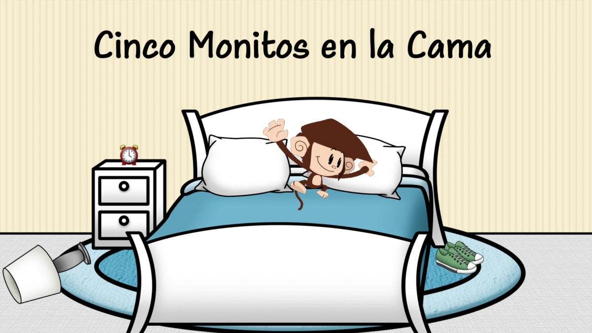 An educational teaching resource from Mi Camino Spanish entitled "Cinco Monitos en la Cama" (Me duele...) | NEW Spanish Video! downloadable at Teach Simple.