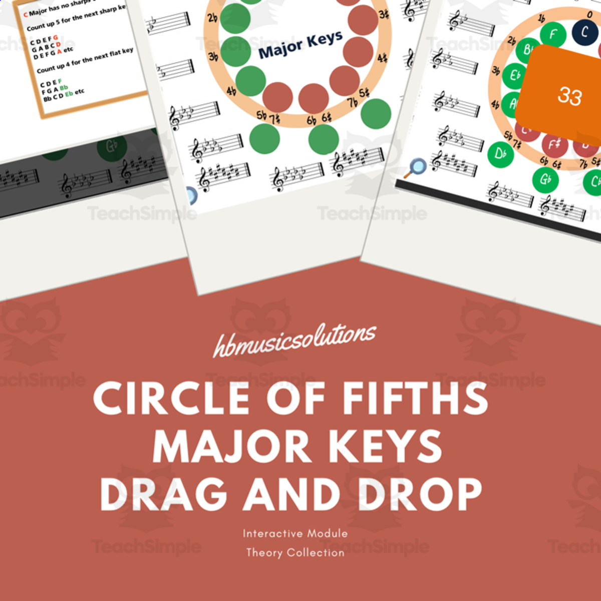 An educational teaching resource from Hbmusicsolutions's Shop entitled Circle of Fifths - Quick Interactive Timed Music Game downloadable at Teach Simple.