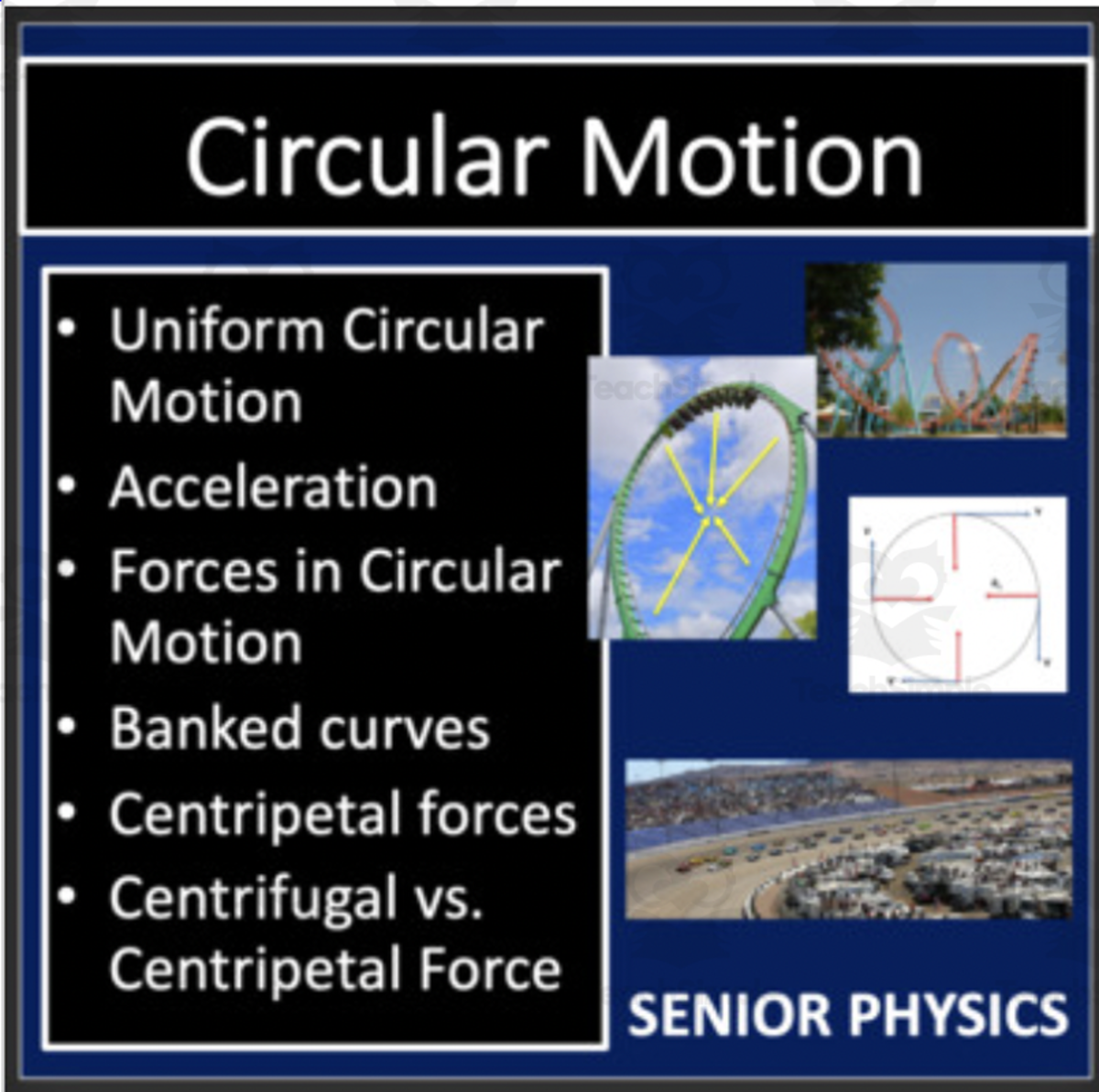 An educational teaching resource from Teach With Fergy entitled Circular Motion - Lesson Bundle downloadable at Teach Simple.