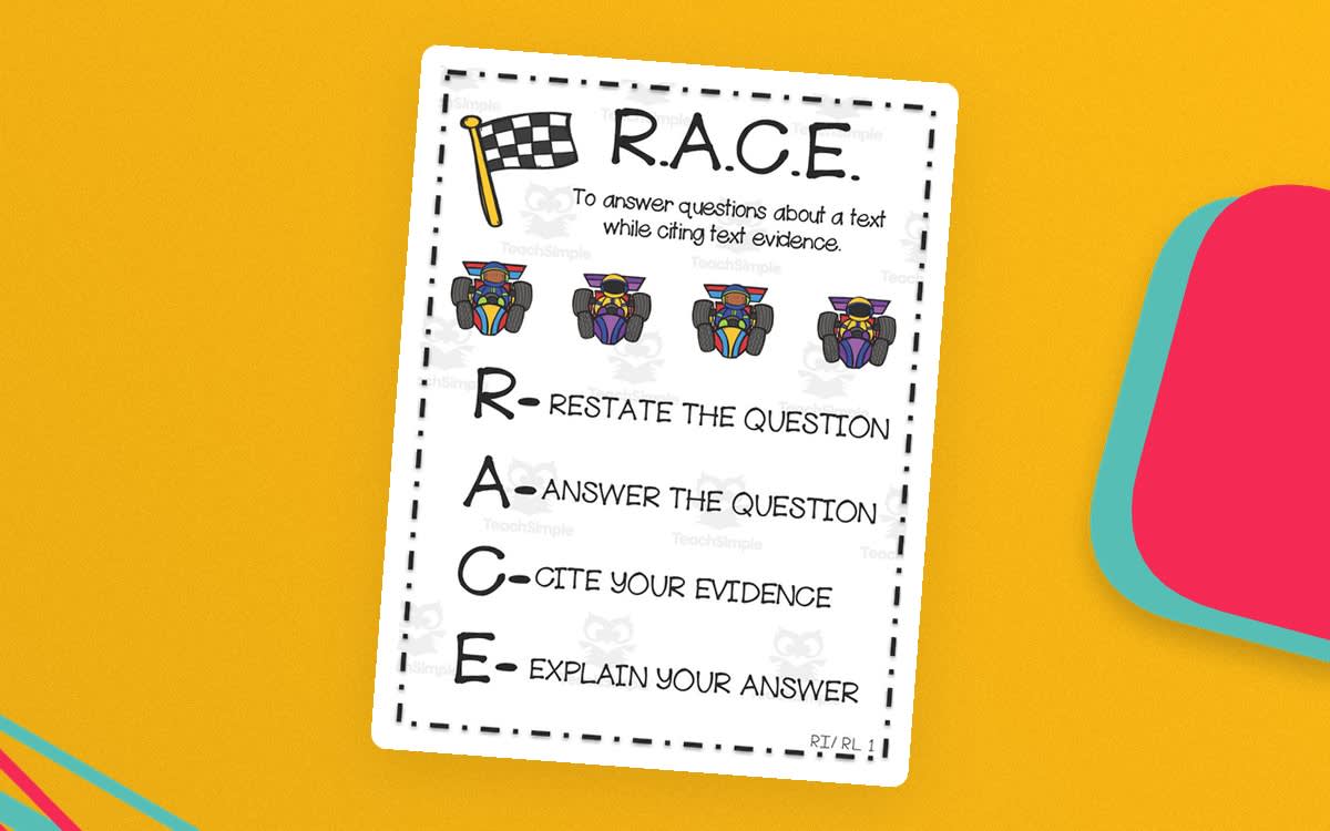 An educational teaching resource from First in Line entitled Citing Text Evidence Anchor Chart – 3-Chart Set downloadable at Teach Simple.
