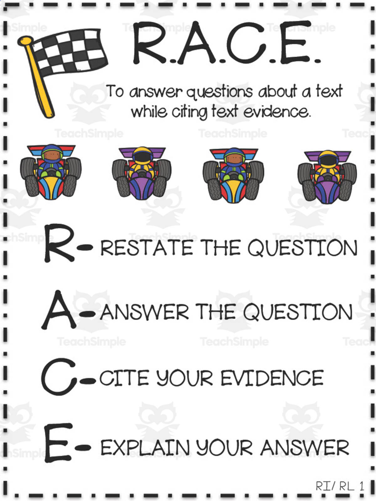 An educational teaching resource from First in Line entitled Citing Text Evidence Anchor Chart – 3-Chart Set downloadable at Teach Simple.