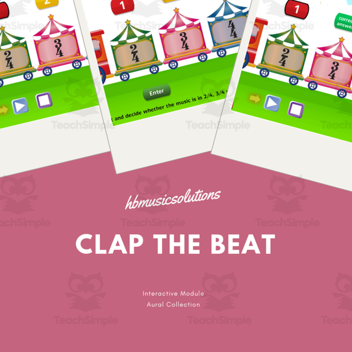 An educational teaching resource from Hbmusicsolutions's Shop entitled Clap The Beat - Interactive Musical Aural Exercises downloadable at Teach Simple.