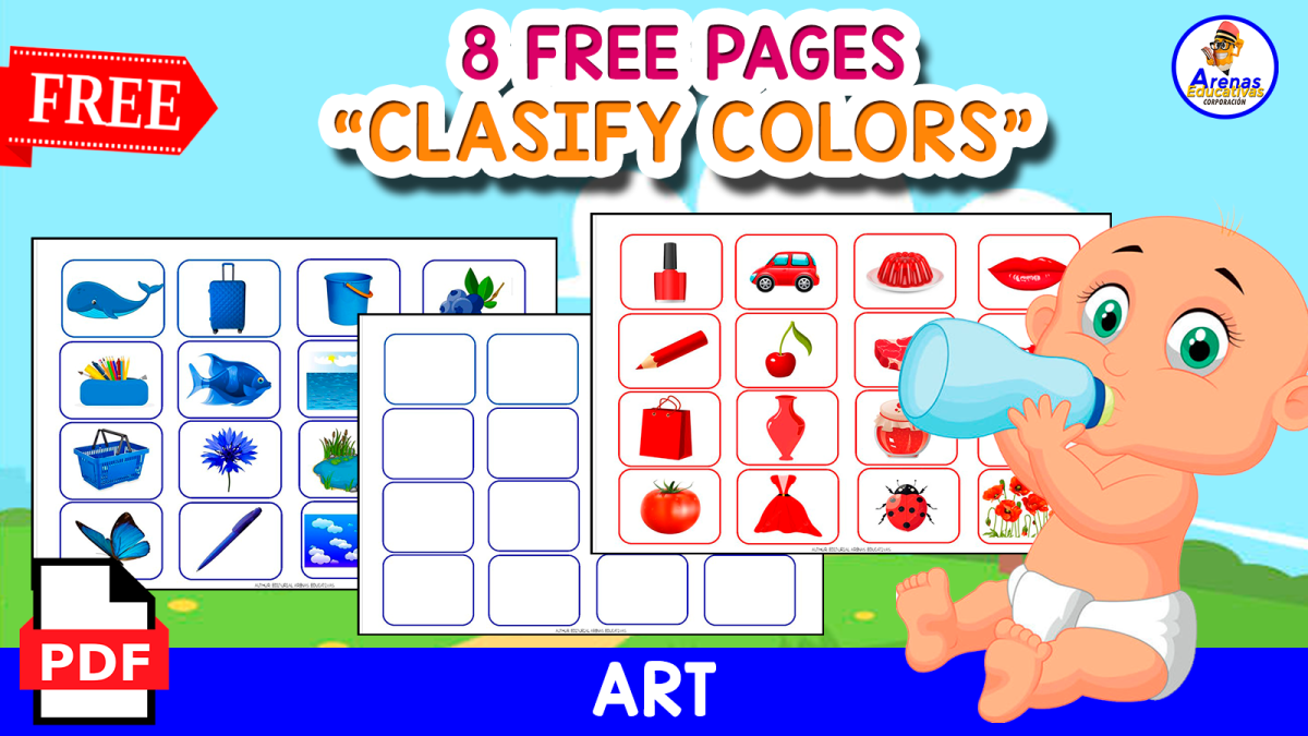 An educational teaching resource from EDITORIAL LAURA EDUCA entitled CLASIFY COLORS | 6 FREE PAGES downloadable at Teach Simple.