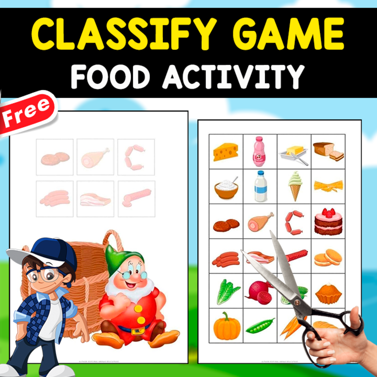 An educational teaching resource from EDITORIAL LAURA EDUCA entitled CLASSIFY THE FOOD | FUNNY ACTIVITY downloadable at Teach Simple.