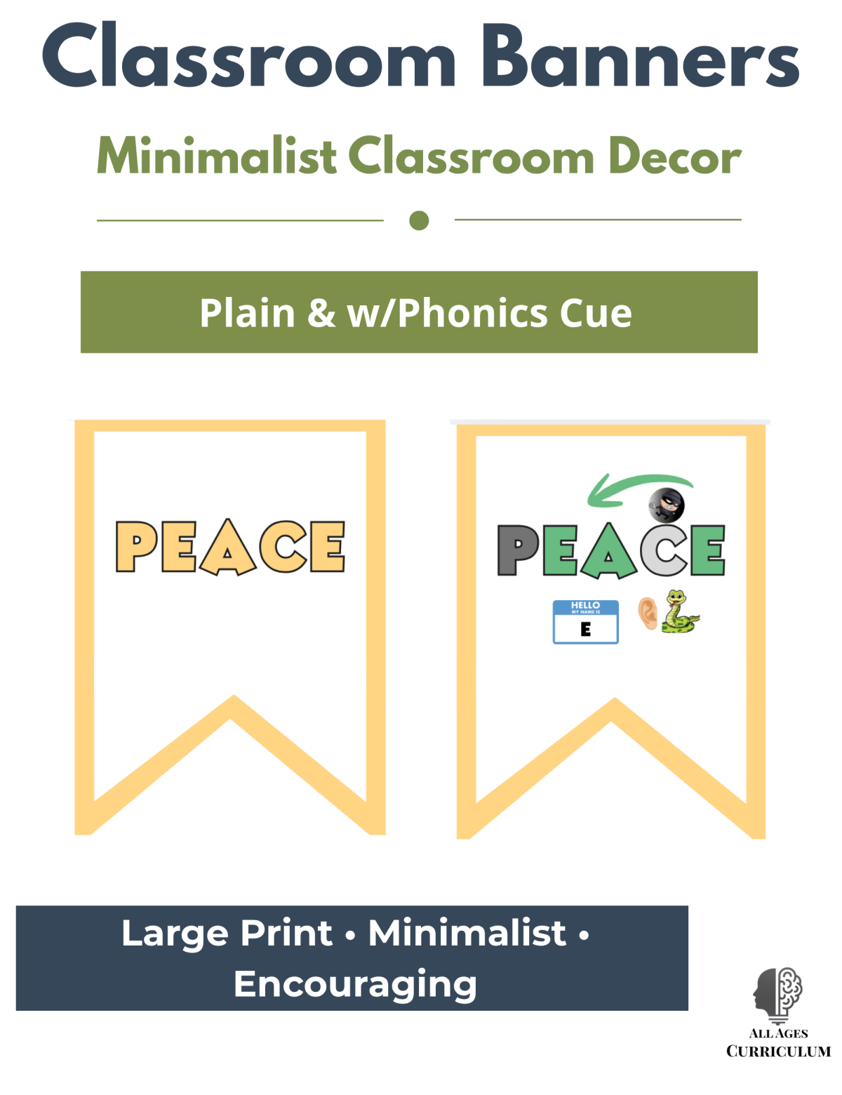 An educational teaching resource from Learning Foundry entitled Classroom Banners | Minimalist Classroom Decor for Older Struggling Le downloadable at Teach Simple.