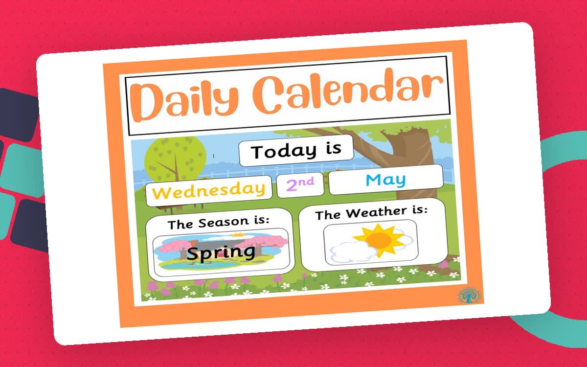An educational teaching resource from SEN Resource Source entitled Classroom Calendar Display downloadable at Teach Simple.
