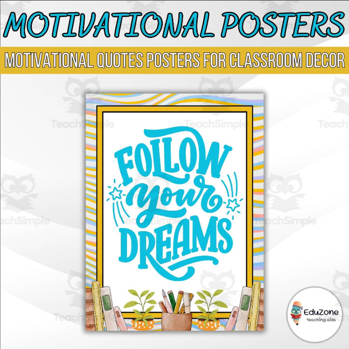An educational teaching resource from Style Your Classroom entitled Classroom Decor quotes to inspire students to Grow | Printable Poster downloadable at Teach Simple.