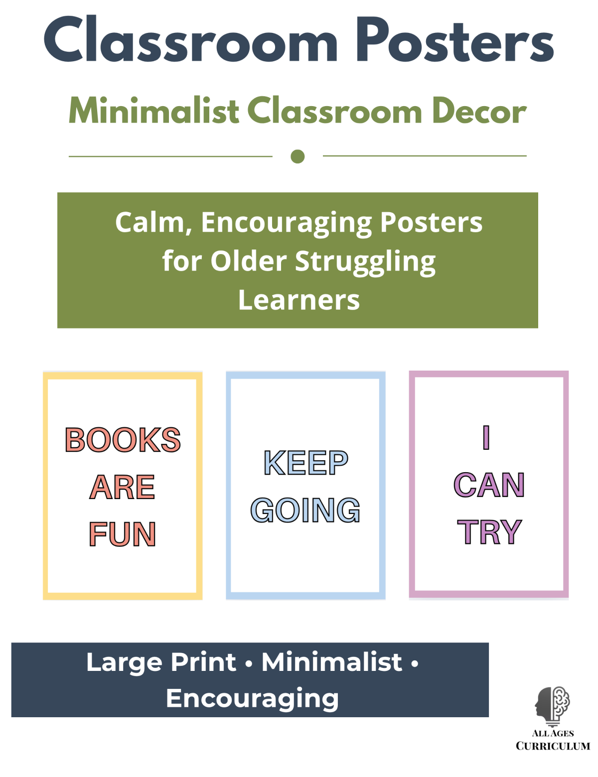 An educational teaching resource from Learning Foundry entitled Classroom Posters | Minimalist Classroom Decor for Older Struggling Le downloadable at Teach Simple.
