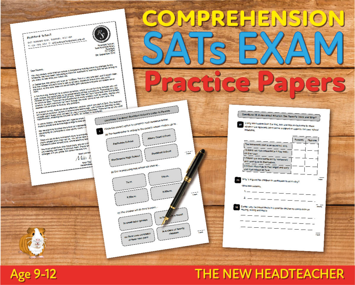 An educational teaching resource from Guinea Pig Education entitled Close Reading Comprehension Practice Papers (The New Headteacher) 9-12 years downloadable at Teach Simple.
