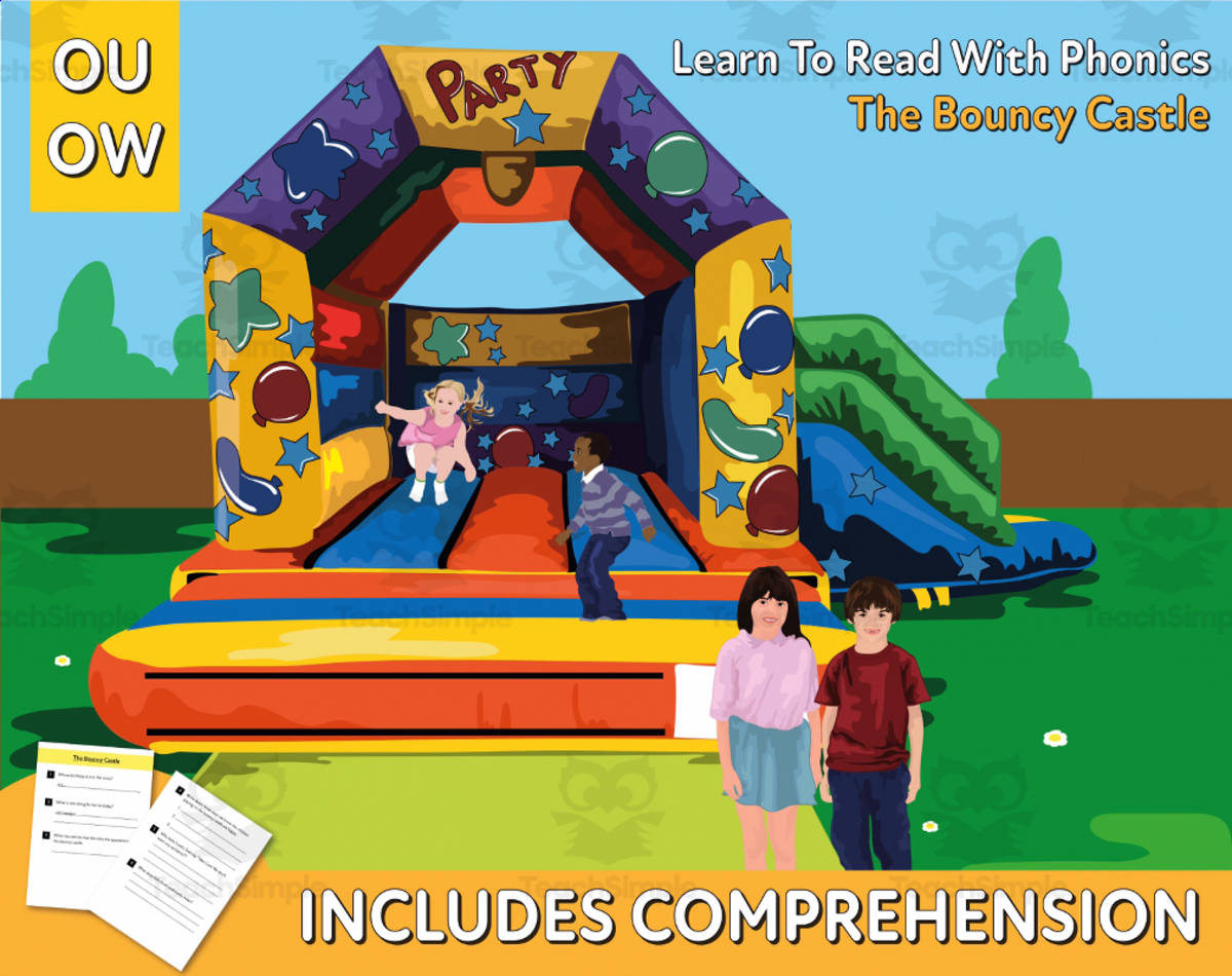 An educational teaching resource from Guinea Pig Education entitled Close Reading Comprehension 'The Bouncy Castle’ downloadable at Teach Simple.