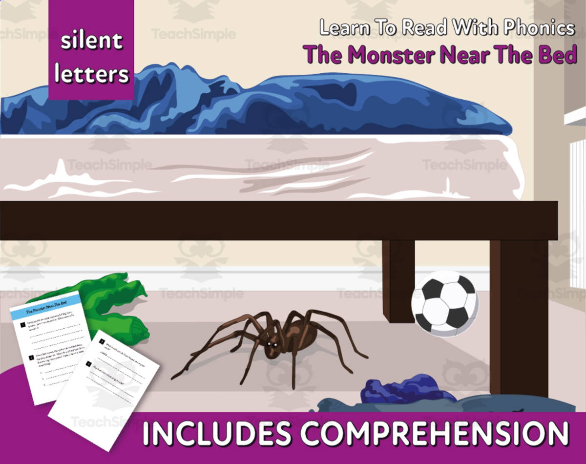 An educational teaching resource from Guinea Pig Education entitled Close Reading Comprehension 'The Monster Near The Bed’ downloadable at Teach Simple.
