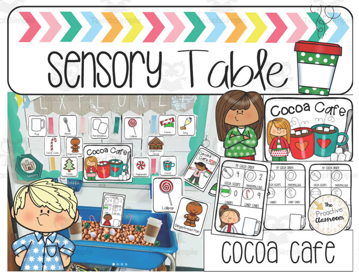 An educational teaching resource from The Proactive Classroom entitled Cocoa Cafe Sensory Table downloadable at Teach Simple.