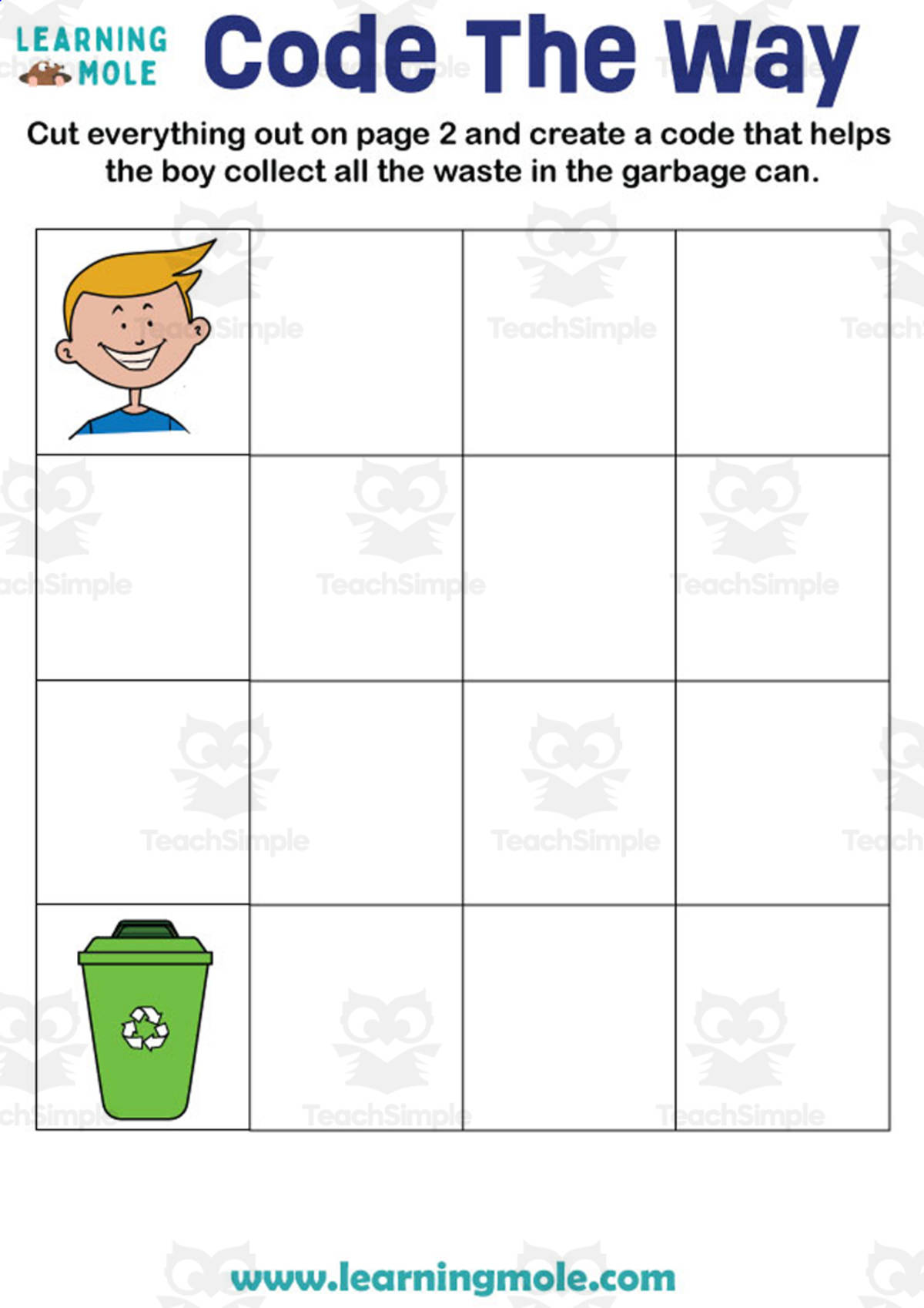 An educational teaching resource from Educational Voice entitled Code The Way Activity downloadable at Teach Simple.