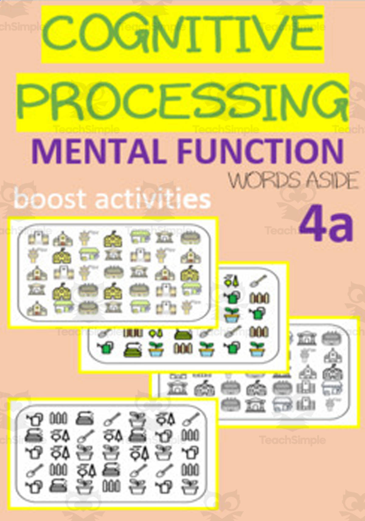 An educational teaching resource from WORDS ASIDE entitled Cognitive Processing Mental Function Boost Activities 4a downloadable at Teach Simple.