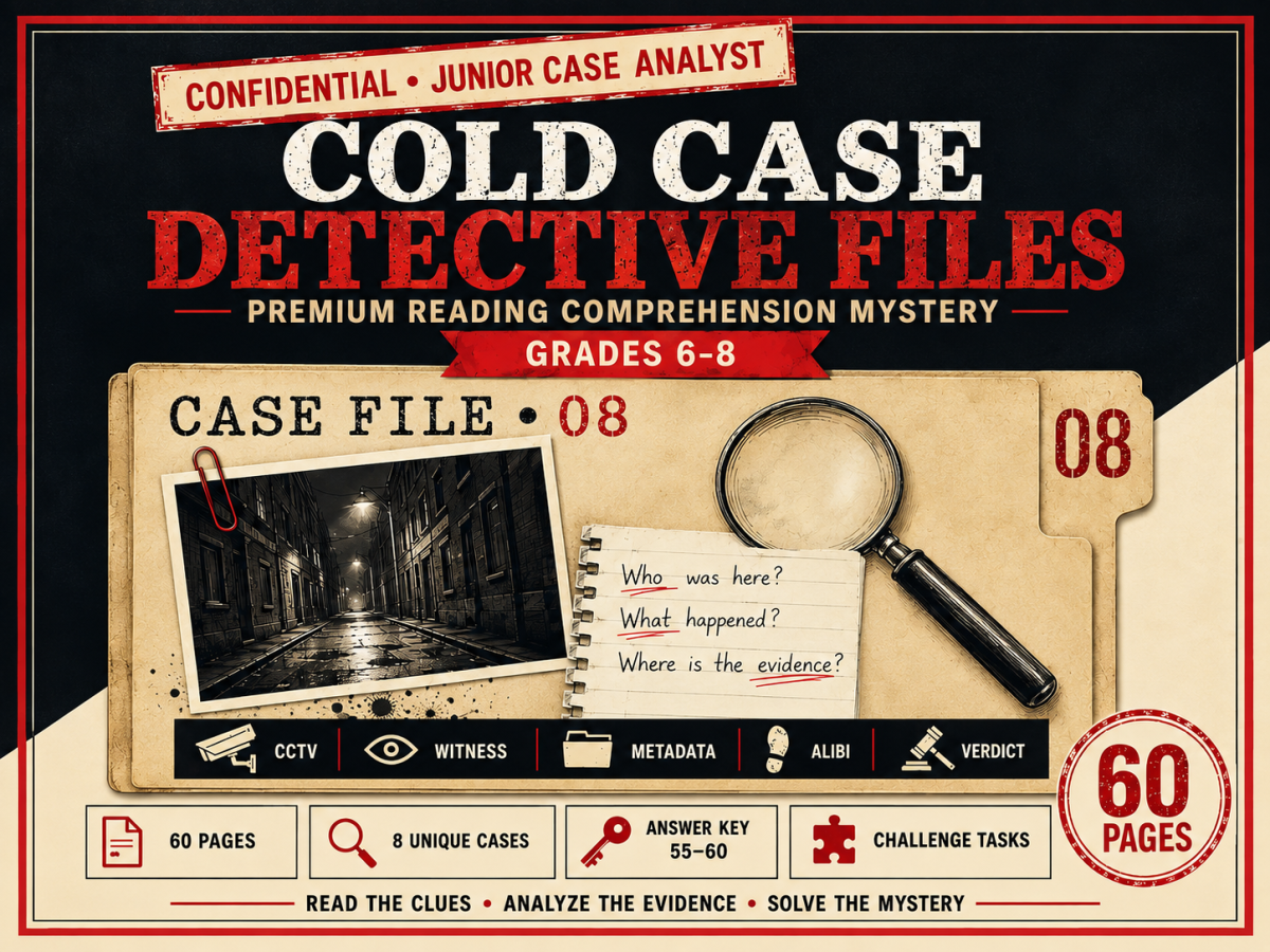 Cold Case Detective Files Reading Comprehension | Grades 6-8 preview