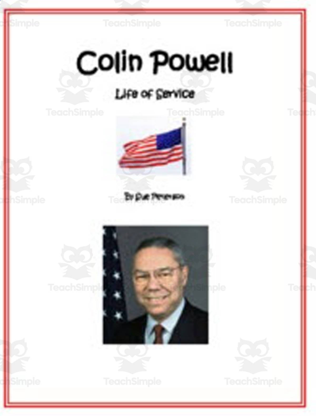 An educational teaching resource from Sue Peterson entitled Colin Powell - Life of Service downloadable at Teach Simple.