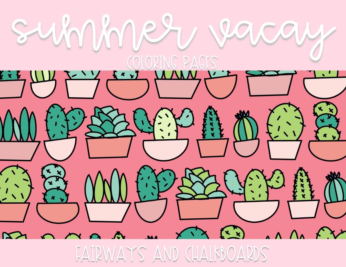 An educational teaching resource from Fairways and Chalkboards entitled Color ALL The Things Vl: Summer Vacay Coloring Pages downloadable at Teach Simple.