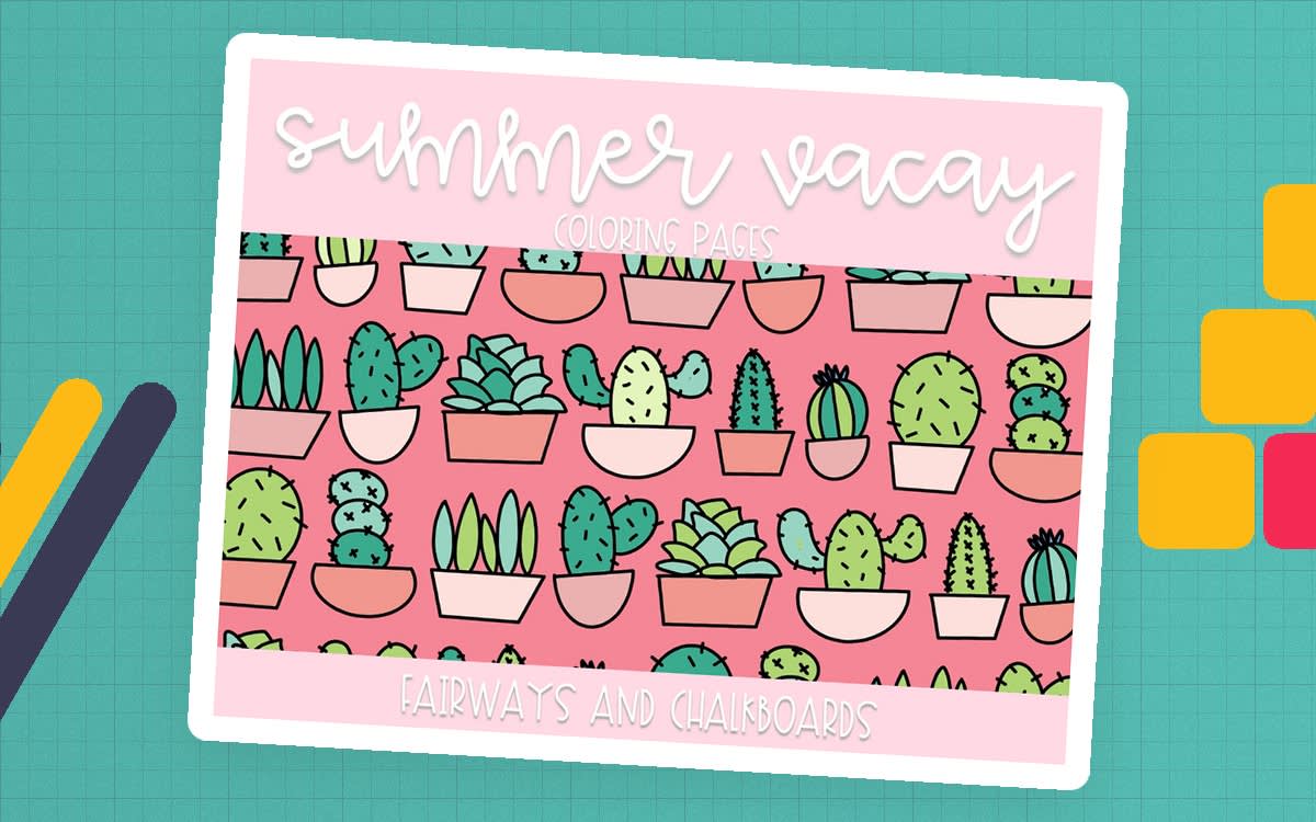 An educational teaching resource from Fairways and Chalkboards entitled Color ALL The Things Vl: Summer Vacay Coloring Pages downloadable at Teach Simple.