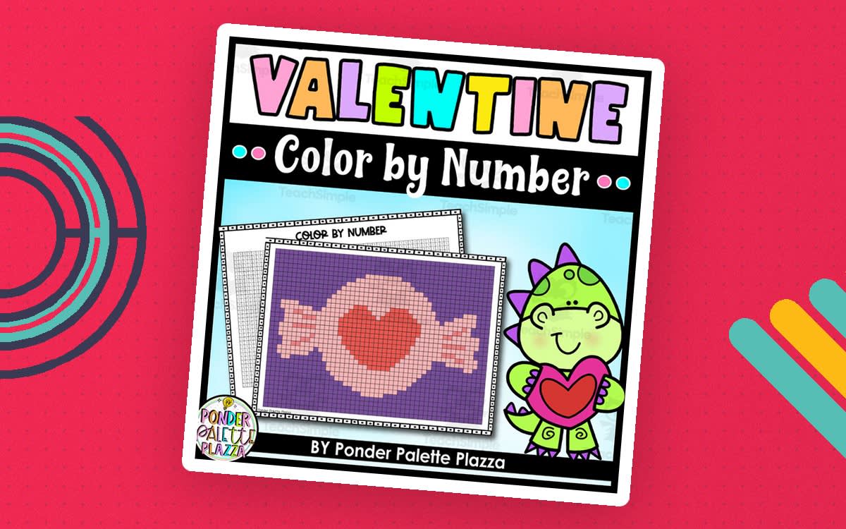 An educational teaching resource from Ponder Palette Plazza entitled Color by Number Candy - Valentine's Day downloadable at Teach Simple.