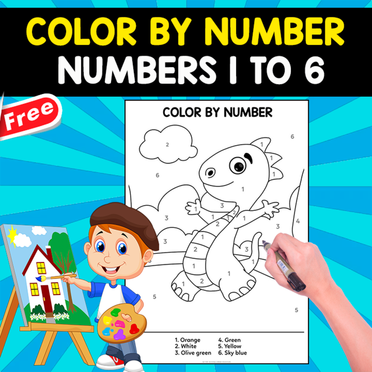 An educational teaching resource from EDITORIAL LAURA EDUCA entitled COLOR BY NUMBER | NUMBERS 1 TO 6 downloadable at Teach Simple.