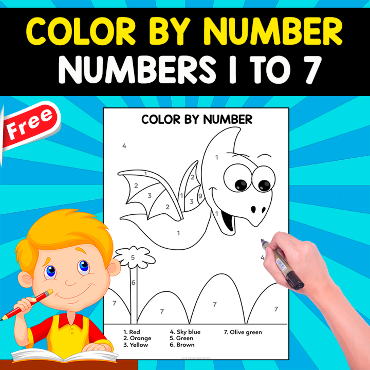 An educational teaching resource from EDITORIAL LAURA EDUCA entitled COLOR BY NUMBER | NUMBERS  1 TO 7 downloadable at Teach Simple.