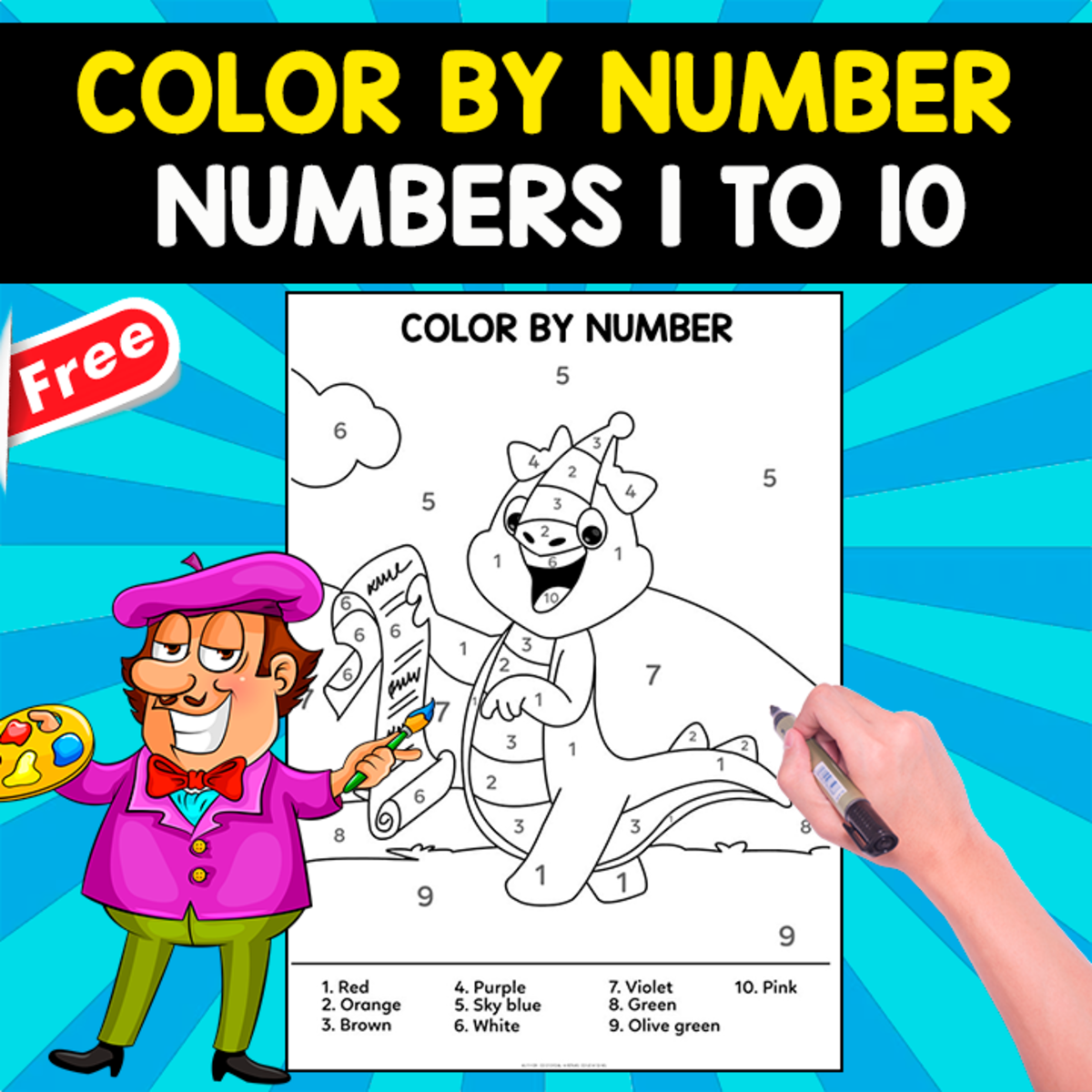 An educational teaching resource from EDITORIAL LAURA EDUCA entitled COLOR BY NUMBERS | NUMBERS 1 TO 10 downloadable at Teach Simple.