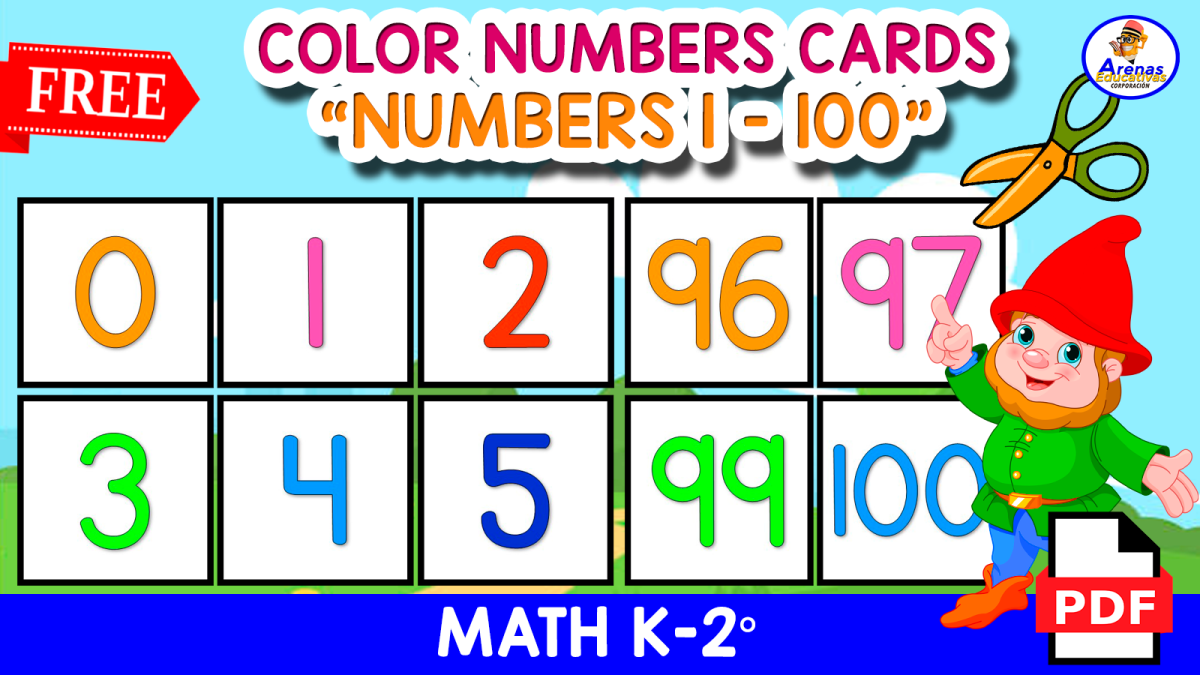 An educational teaching resource from EDITORIAL LAURA EDUCA entitled COLOR NUMBERS FLASHCARDS 1 TO 100 downloadable at Teach Simple.