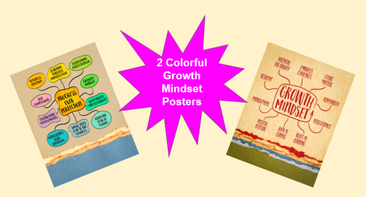 An educational teaching resource from Jennifer Moyer Taylor entitled Colorful Growth Mindset Posters downloadable at Teach Simple.