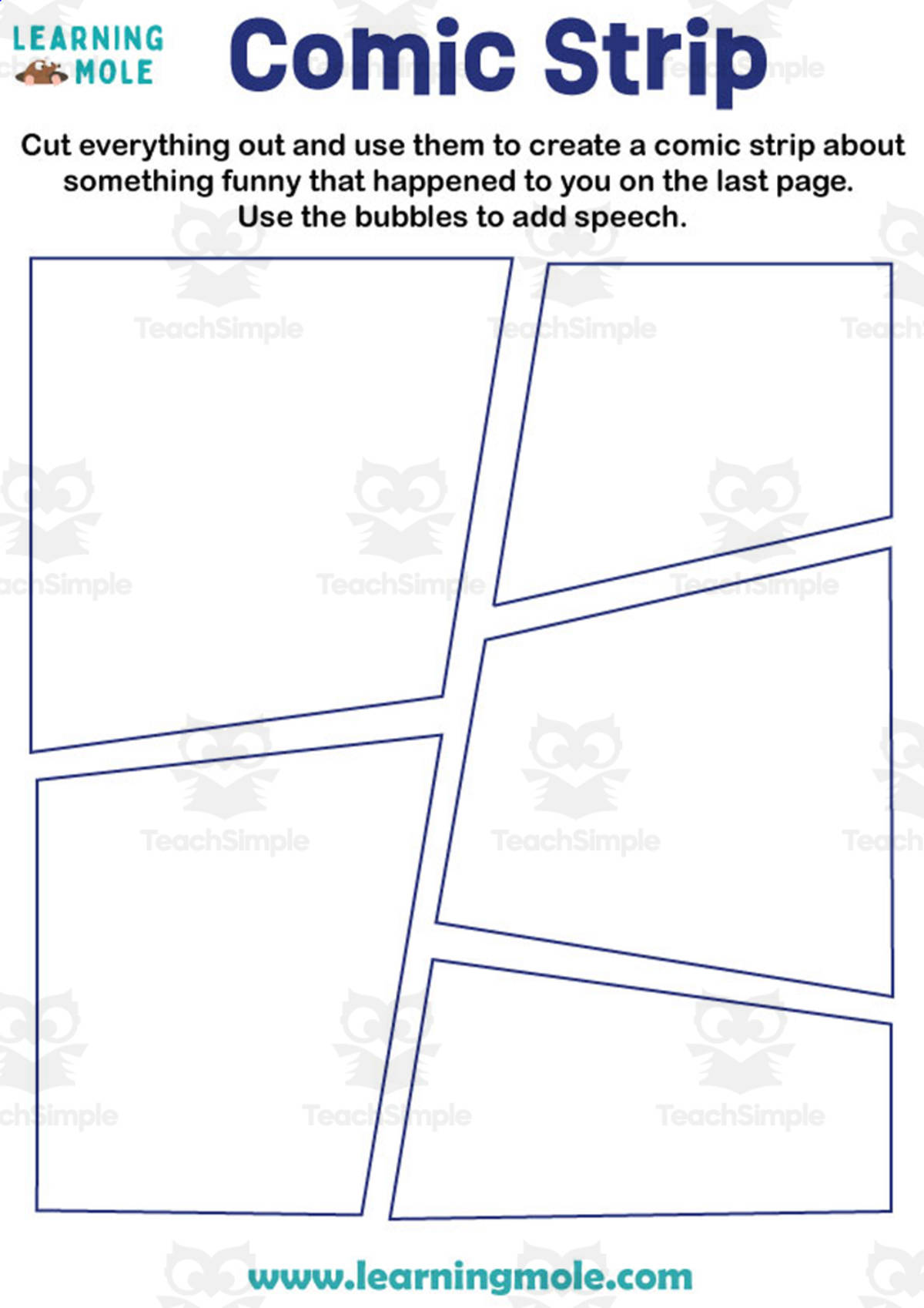 An educational teaching resource from Educational Voice entitled Comic Strip Activity downloadable at Teach Simple.