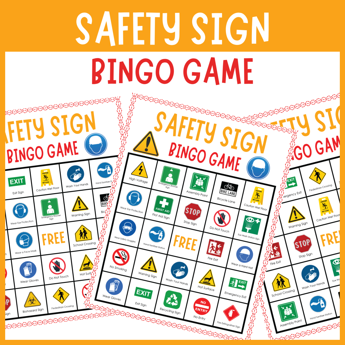 An educational teaching resource from The Clever Llama entitled Community safety signs Symbols bingo game life skills vocabulary downloadable at Teach Simple.