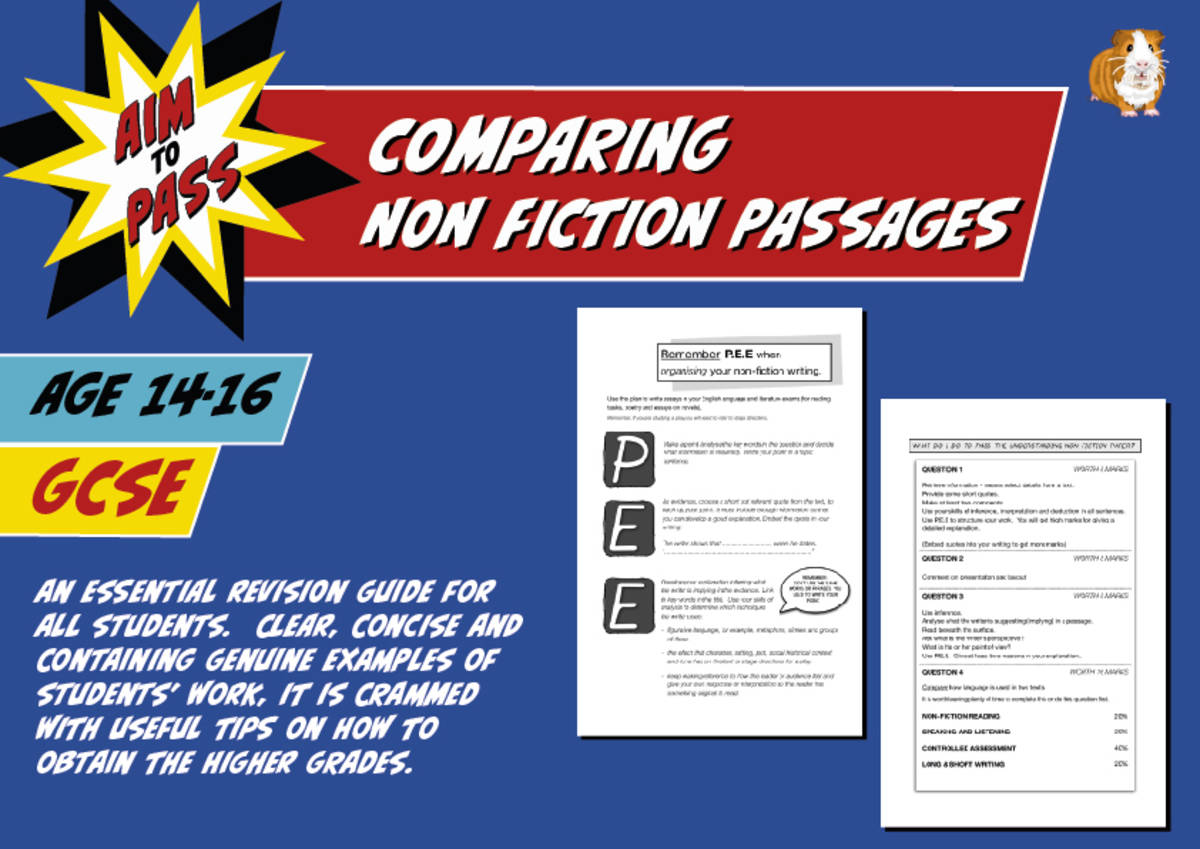 An educational teaching resource from Guinea Pig Education entitled Comparing Non Fiction Passages For GCSE English (14-16 years) downloadable at Teach Simple.