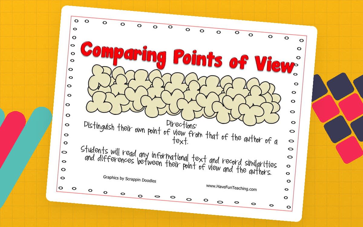 An educational teaching resource from Have Fun Teaching entitled Comparing Points of View Activity downloadable at Teach Simple.