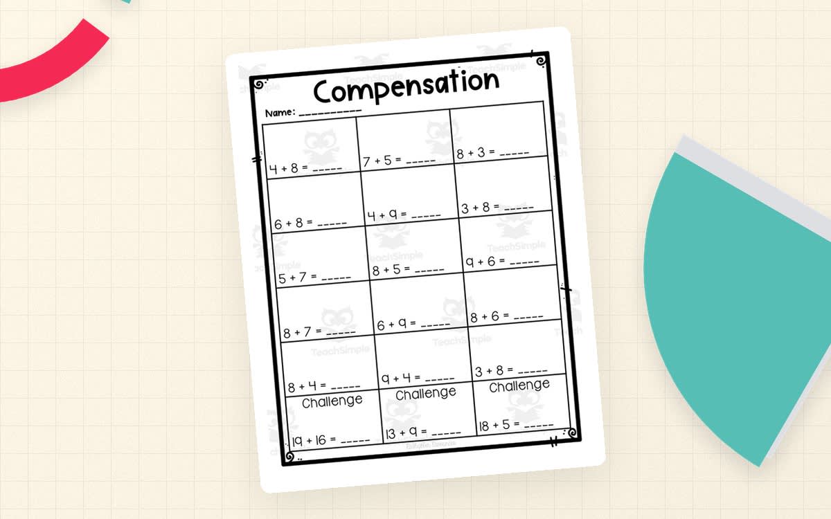 An educational teaching resource from Rathgeber Resources entitled Compensation Worksheet downloadable at Teach Simple.