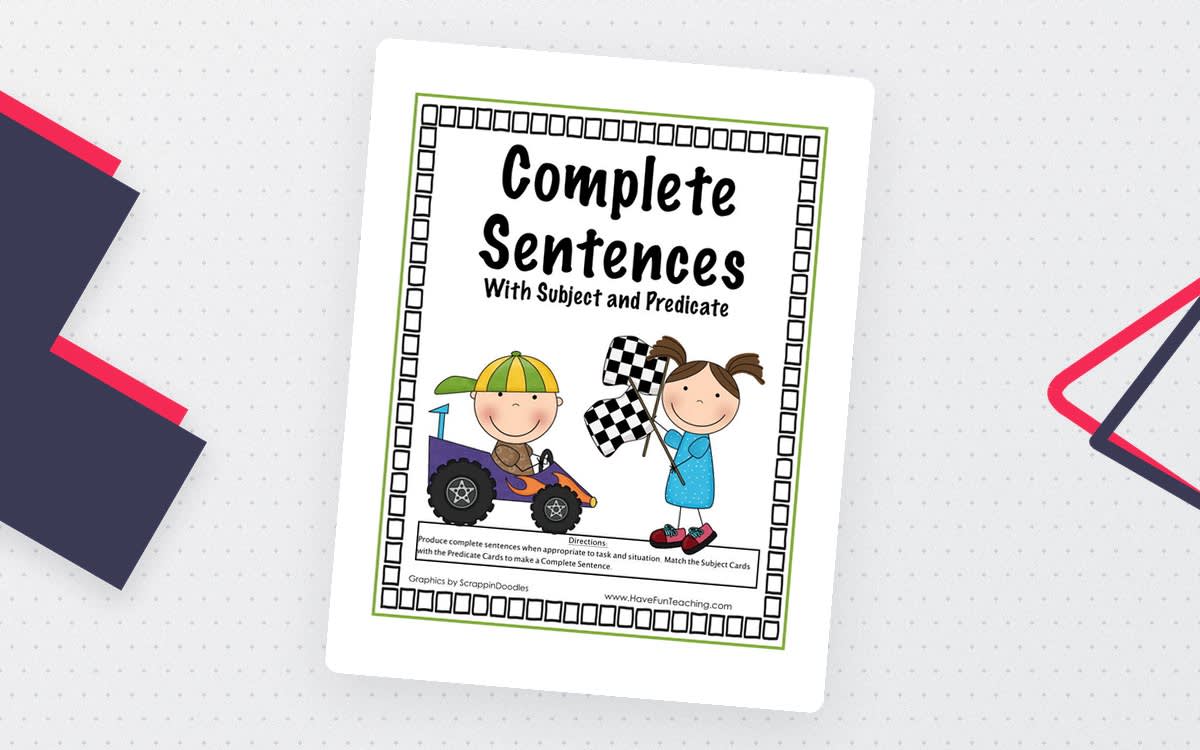 An educational teaching resource from Have Fun Teaching entitled Complete Sentences with Subject and Predicate Activity downloadable at Teach Simple.