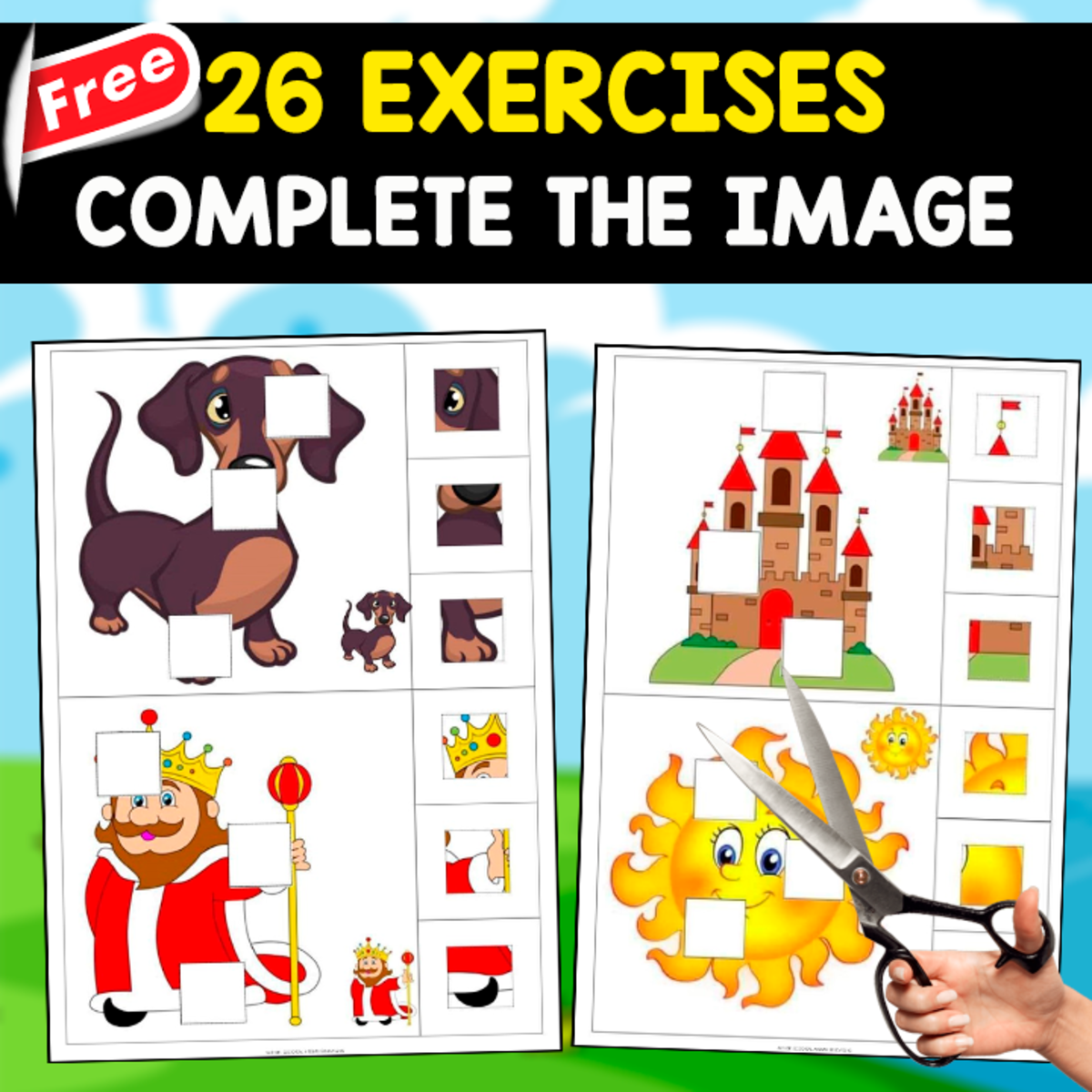 An educational teaching resource from EDITORIAL LAURA EDUCA entitled COMPLETE THE IMAGE | 26 FREE EXERCISES downloadable at Teach Simple.
