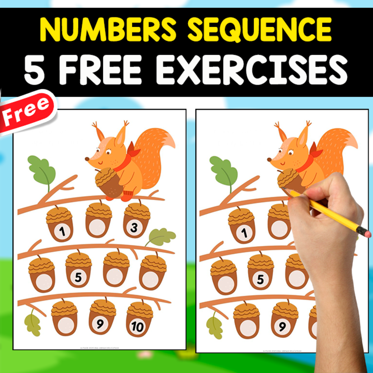 An educational teaching resource from EDITORIAL LAURA EDUCA entitled COMPLETE THE NUMBER SEQUENCE | 5 FREE EXERCISES downloadable at Teach Simple.