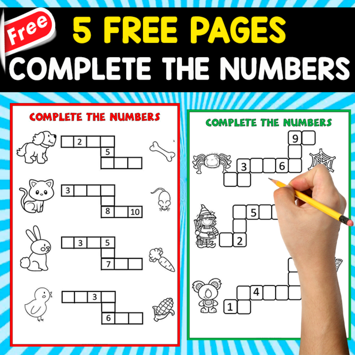 An educational teaching resource from EDITORIAL LAURA EDUCA entitled COMPLETE THE NUMBERIC SEQUENCE | FREE MATH RESOURCE downloadable at Teach Simple.