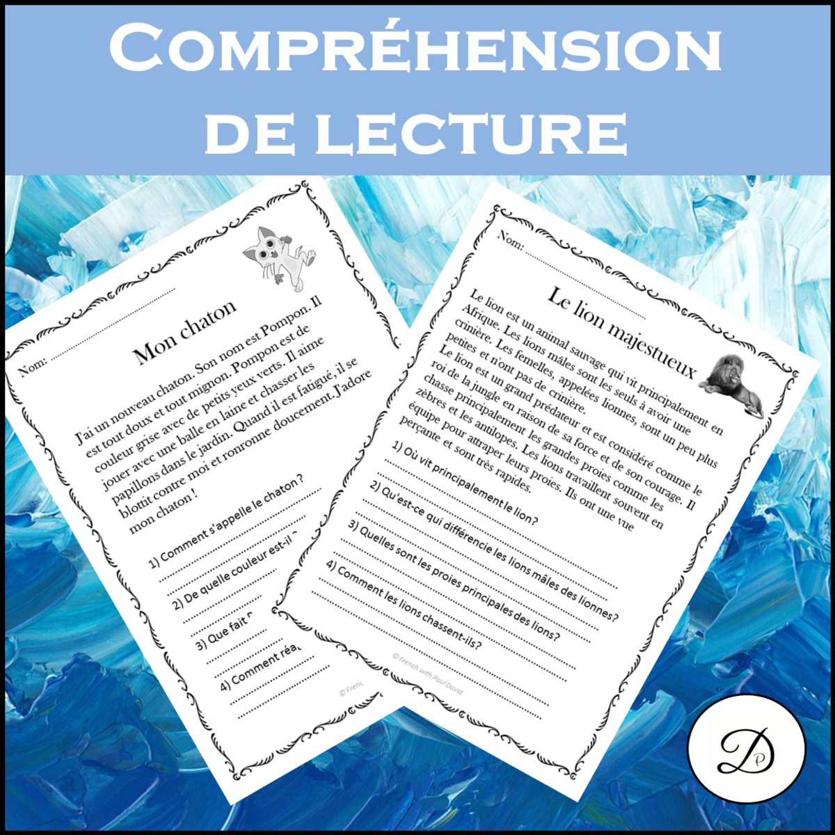 An educational teaching resource from French with Paul David entitled French Reading Comprehension – 20 Short Texts downloadable at Teach Simple.