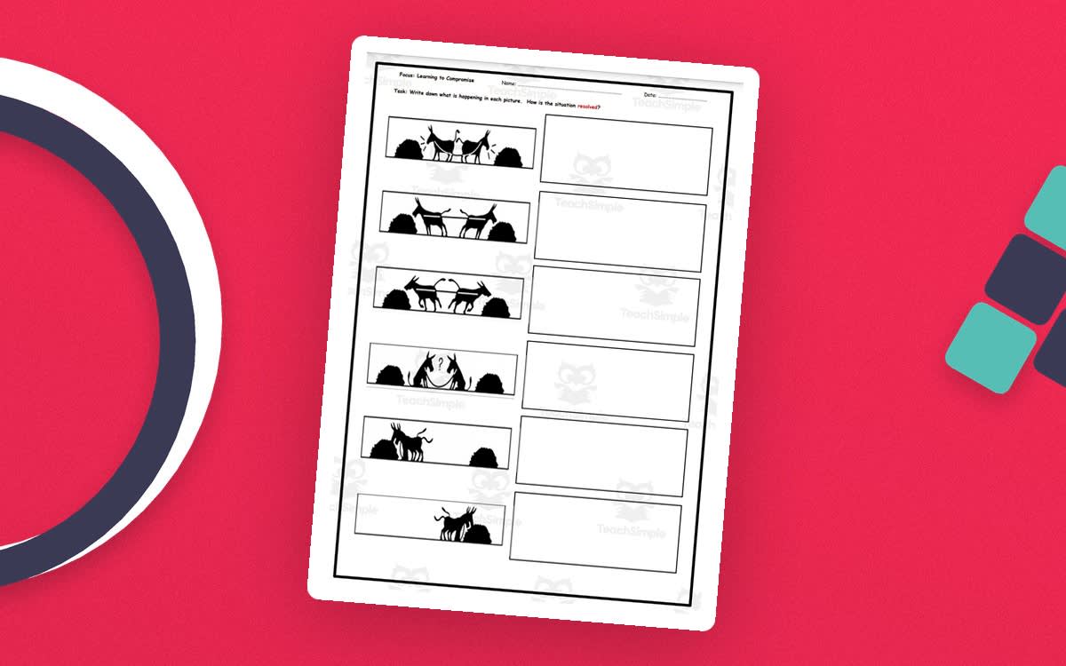An educational teaching resource from Elementary Resources 4 U entitled Compromise Worksheet downloadable at Teach Simple.