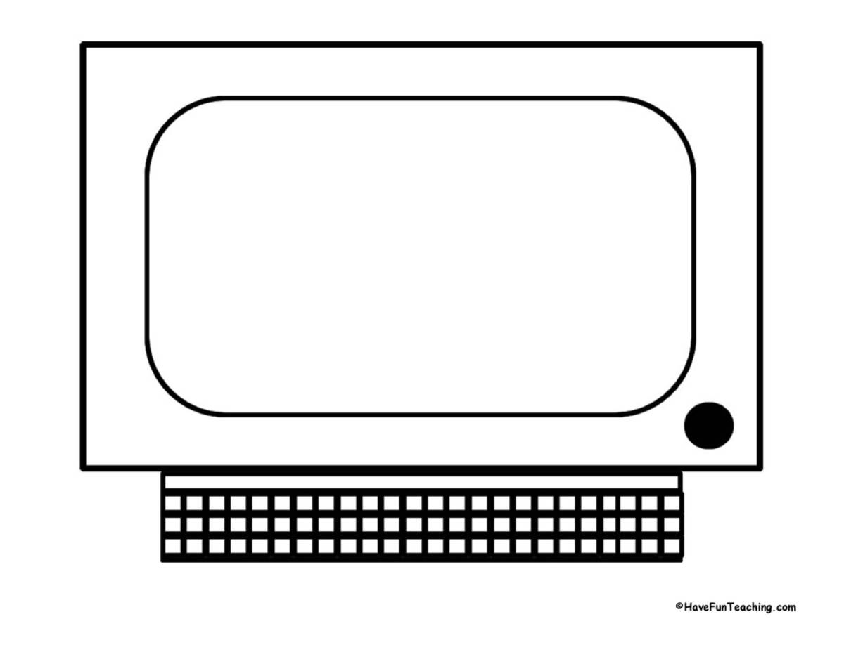 An educational teaching resource from Have Fun Teaching entitled Computer Shape Book Activity downloadable at Teach Simple.