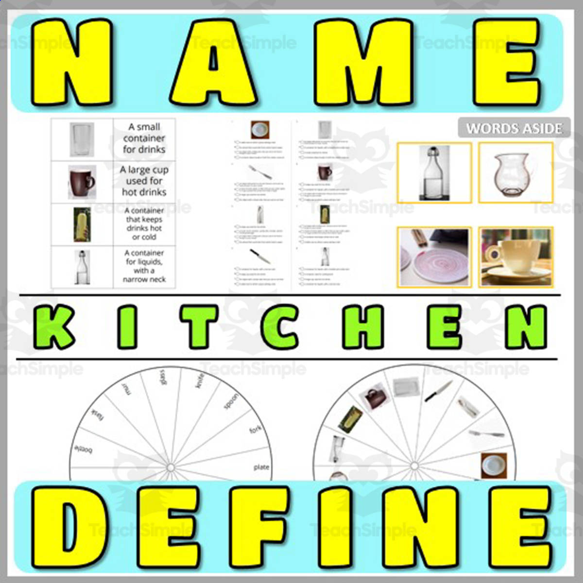 An educational teaching resource from WORDS ASIDE entitled Concept Nouns Naming and Definitions 23 downloadable at Teach Simple.