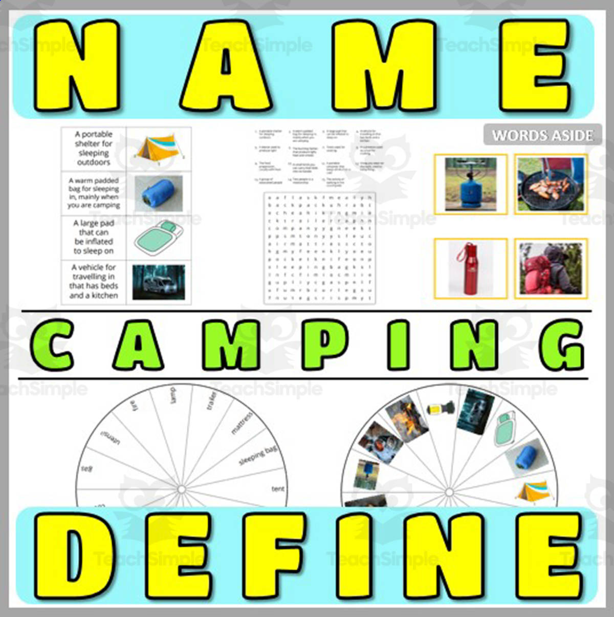 An educational teaching resource from WORDS ASIDE entitled Concept Nouns Naming and Definitions 7 downloadable at Teach Simple.