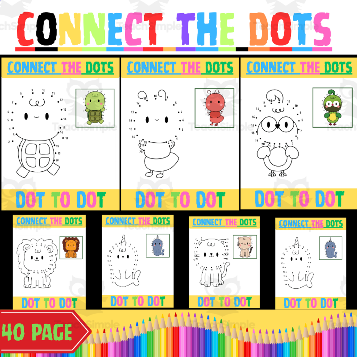 An educational teaching resource from Children's Learning Path entitled Connect the Dots Worksheets 1-20 | Spring Dot to Dot downloadable at Teach Simple.