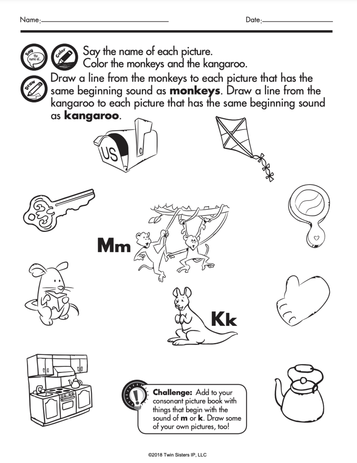An educational teaching resource from Twin Sisters Digital Media entitled Consonants Sounds Printable Workbook downloadable at Teach Simple.