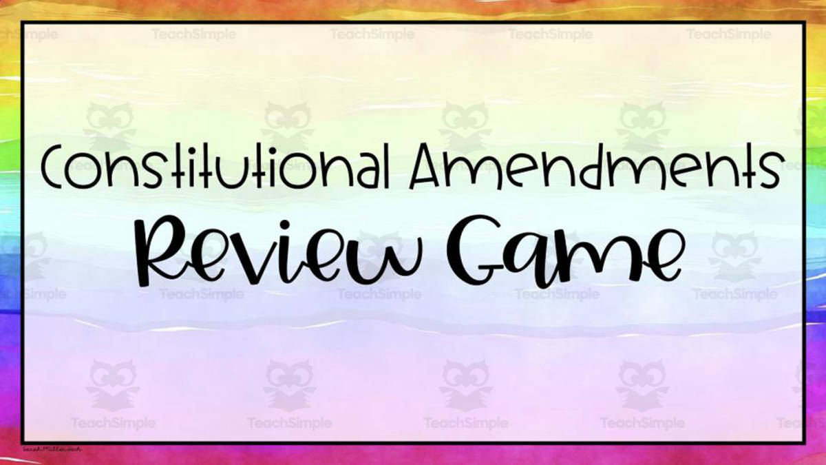 An educational teaching resource from Sarah Miller Tech entitled Constitutional Amendments Review Game downloadable at Teach Simple.